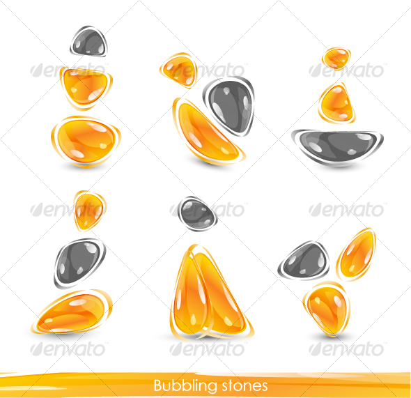 Abstract glass orange shapes - Abstract Icons