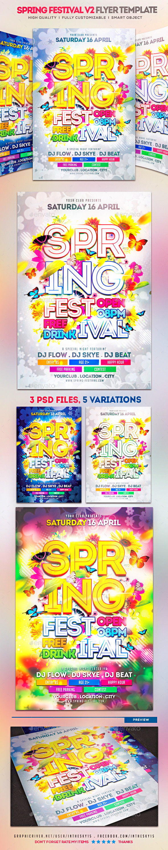 Spring Festival V2 Flyer Template - Events Flyers