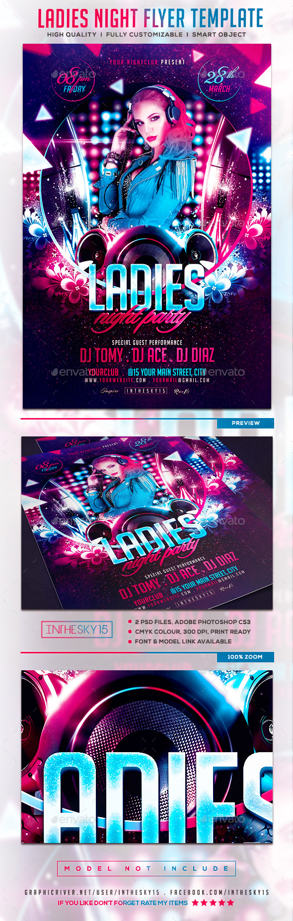 Ladies Night V2 Flyer Template - Flyers Print Templates
