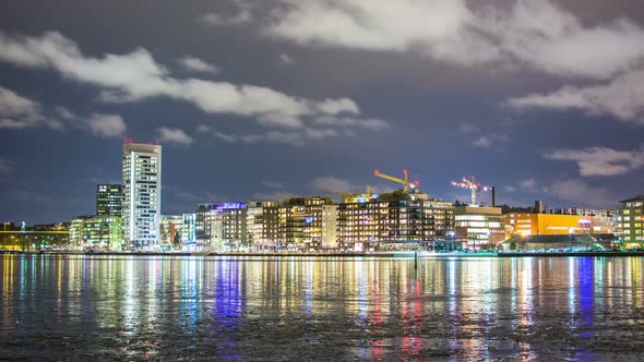 Modern Buildings at Night