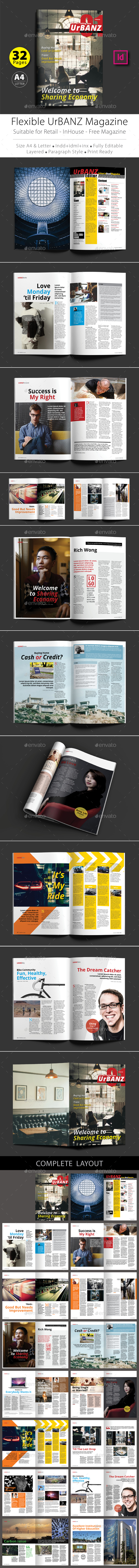 Flexible UrBANZ Magazine Template - Magazines Print Templates