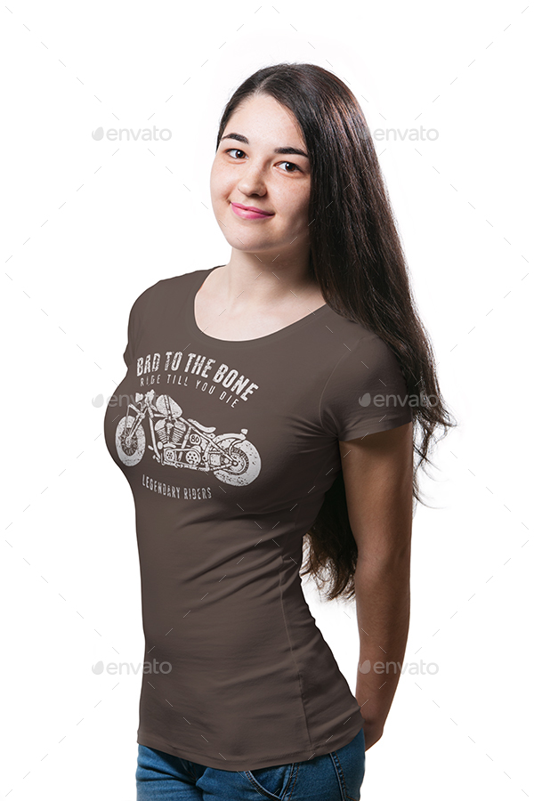 mockup envato t-shirt Female up by Mock  vasaki GraphicRiver shirt T