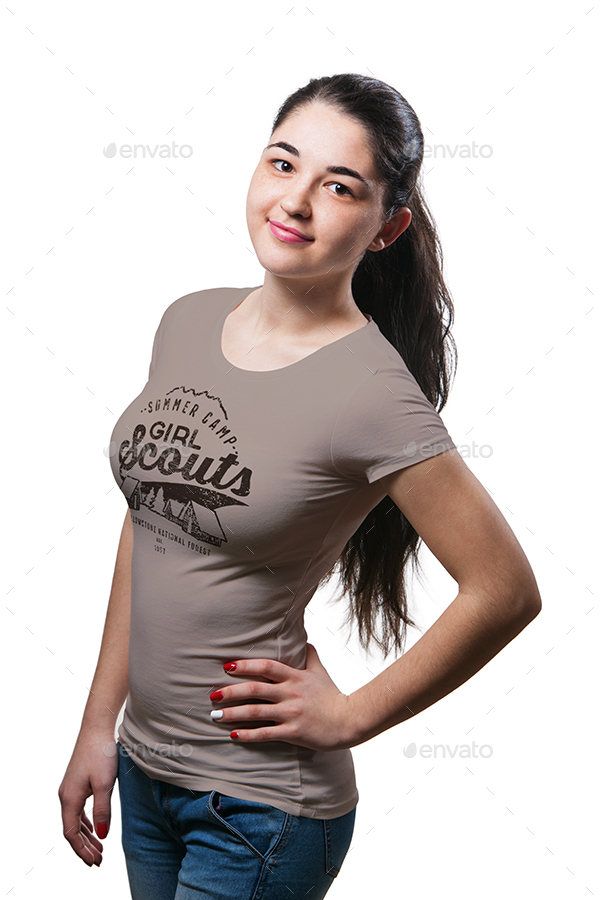 Download Female T-shirt Mock-up by vasaki | GraphicRiver