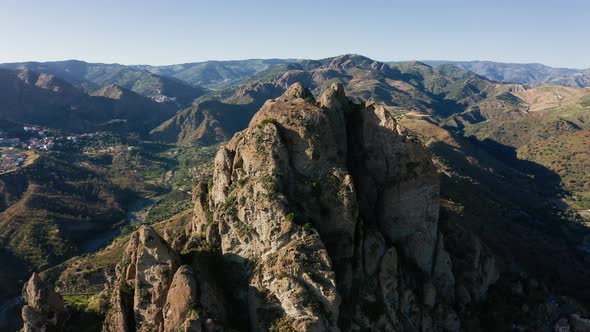 Mountains Near the Ancient Ghost City Pentedattilo in the Mountain in Calabria alt