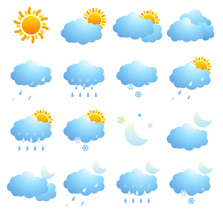 16 SVG Weather Icons - Animation Loops by VF | CodeCanyon