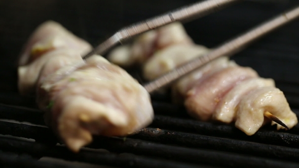 Poultry Pieces On a Skewer Being
