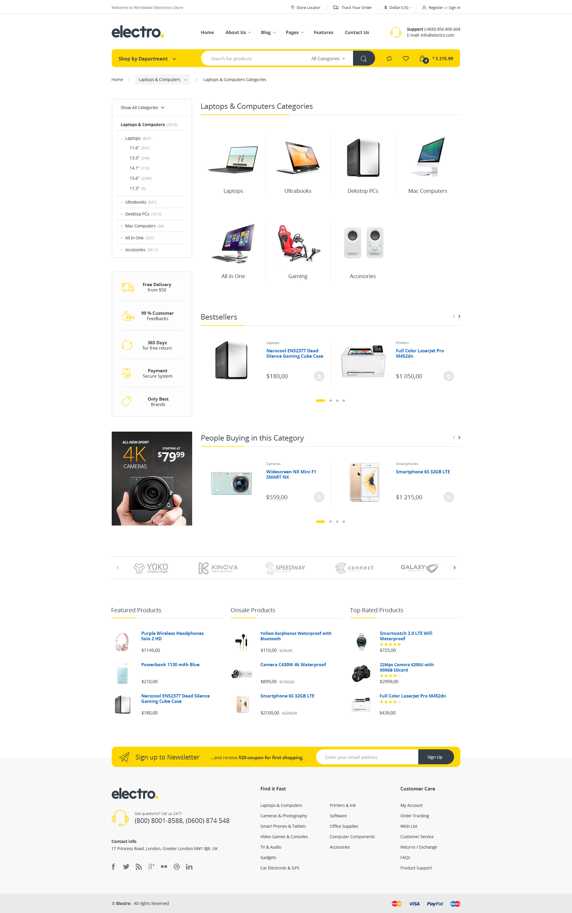electro electronics ecommerce html