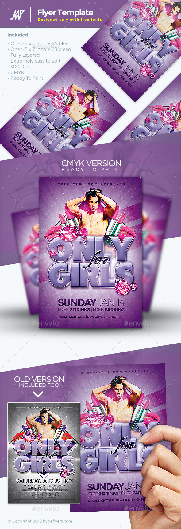 Only for Girls Flyer - Clubs & Parties Events