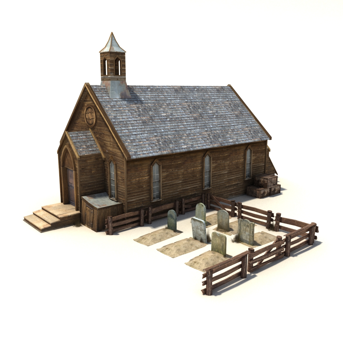 Low Poly Wild West Church by Cerebrate 3DOcean