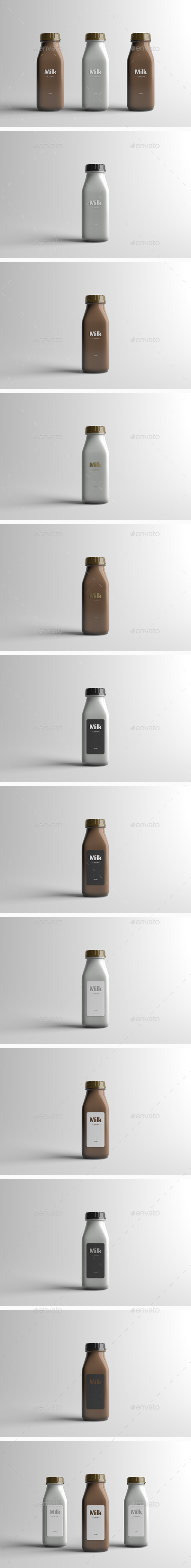 Milk Bottle Packaging Mock-Up