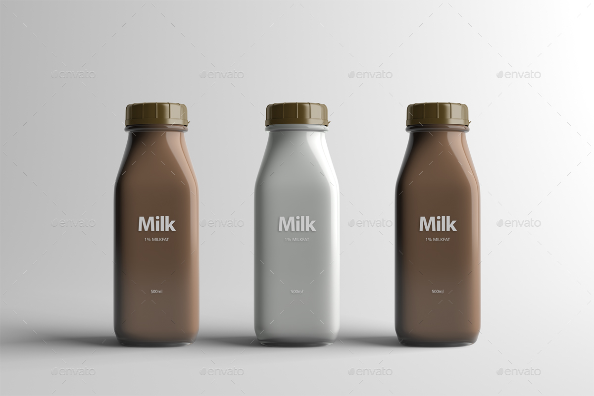 Download Milk Bottle Packaging Mock Up By Zeisla Graphicriver 3D SVG Files Ideas | SVG, Paper Crafts, SVG File