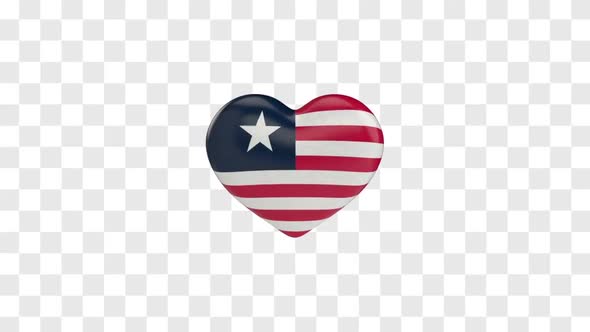 Liberia Flag on a Rotating 3D Heart alt