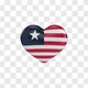 Liberia Flag on a Rotating 3D Heart