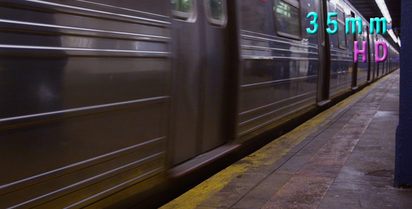 Subway Train Leaving at Platform in Manhattan New York 07