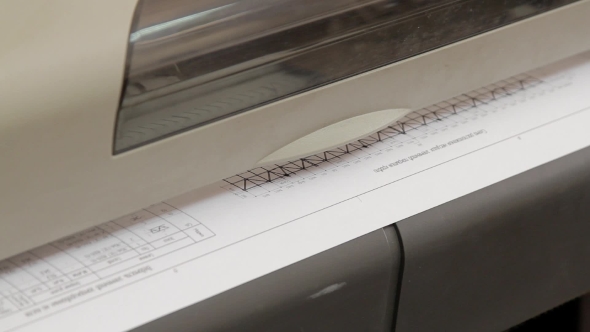 Printer Prints a Drawing Of New Building 1