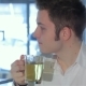  Of Man Drinks Tea At The Cafe - VideoHive Item for Sale