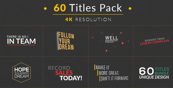 60 Titles Pack - VideoHive 16091997