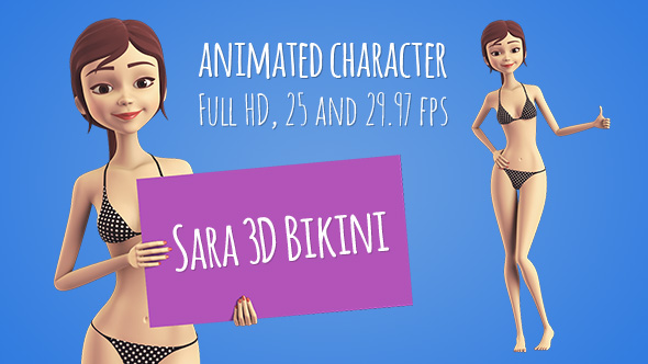 Sara 3D Character in Bikini - Beautiful Woman Presenter