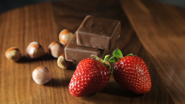 Chocolate, Strawberries And Nuts