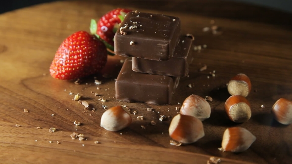 Chocolate, Strawberries And Nuts