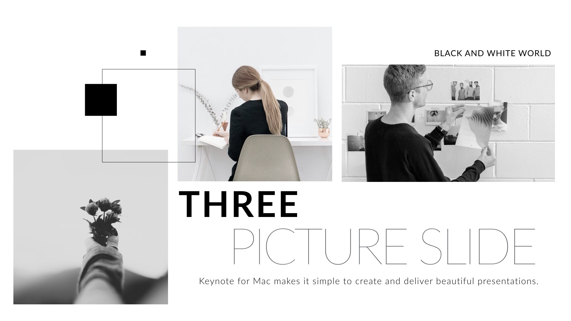 Black & White Clean Keynote Template, Presentation Templates