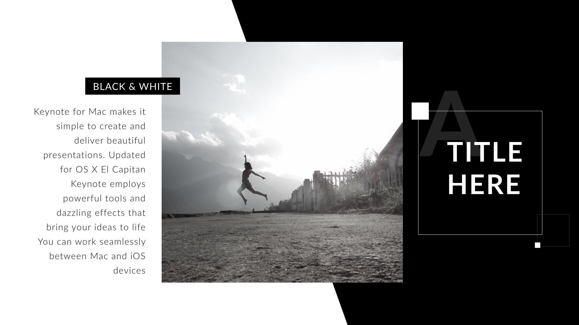 Black & White Clean Keynote Template, Presentation Templates