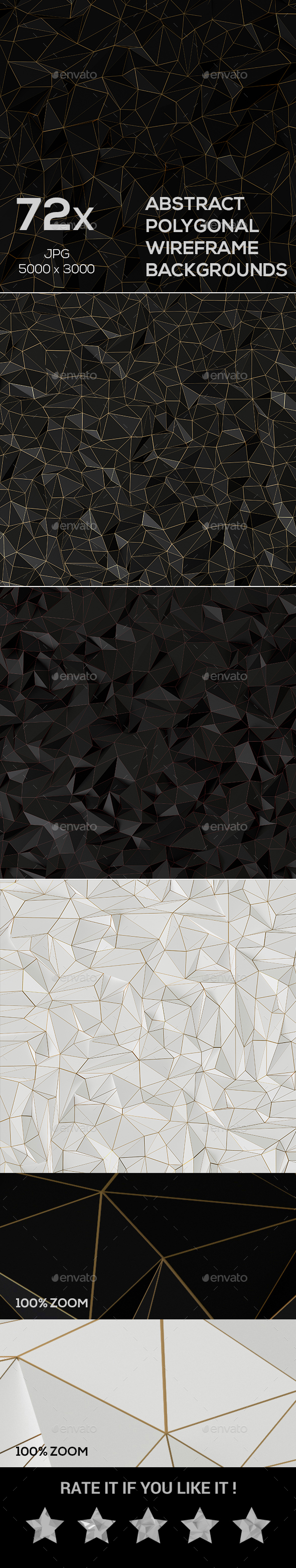 72x Abstract Polygonal Wireframe Backgrounds