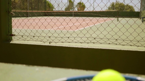 Empty Outdoor All Weather Tennis Court alt