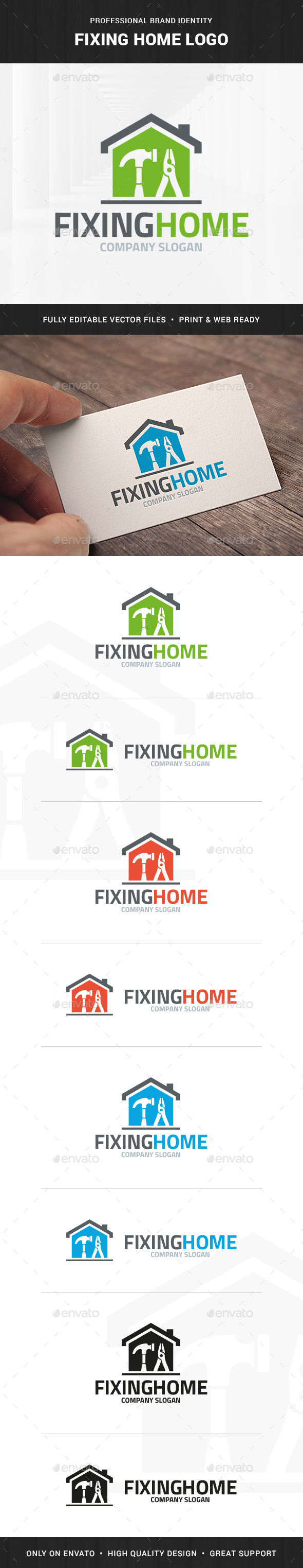 Fixing Home Logo Template - Objects Logo Templates