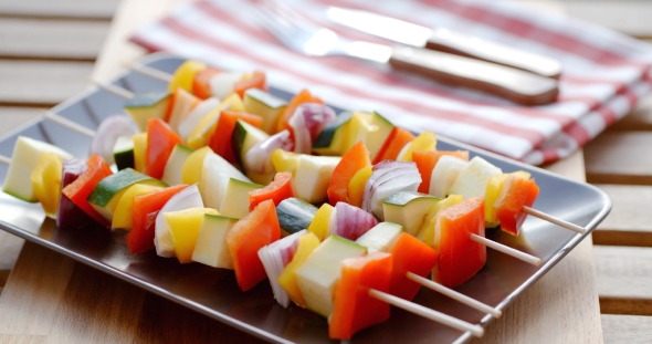 Colorful Healthy Fresh Vegetable Shish Kebabs alt