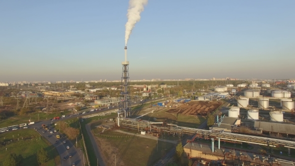 View Of Large Oil Refinery