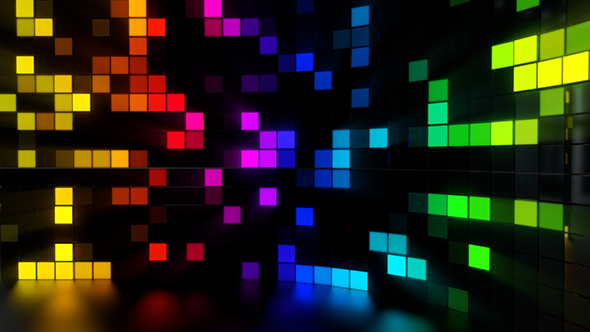 Neon Tiles Stage Light - Colorful Flickering