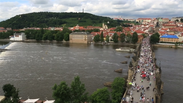 Charles Bridge (Medieval Bridge In Prague On The River Vltava). alt