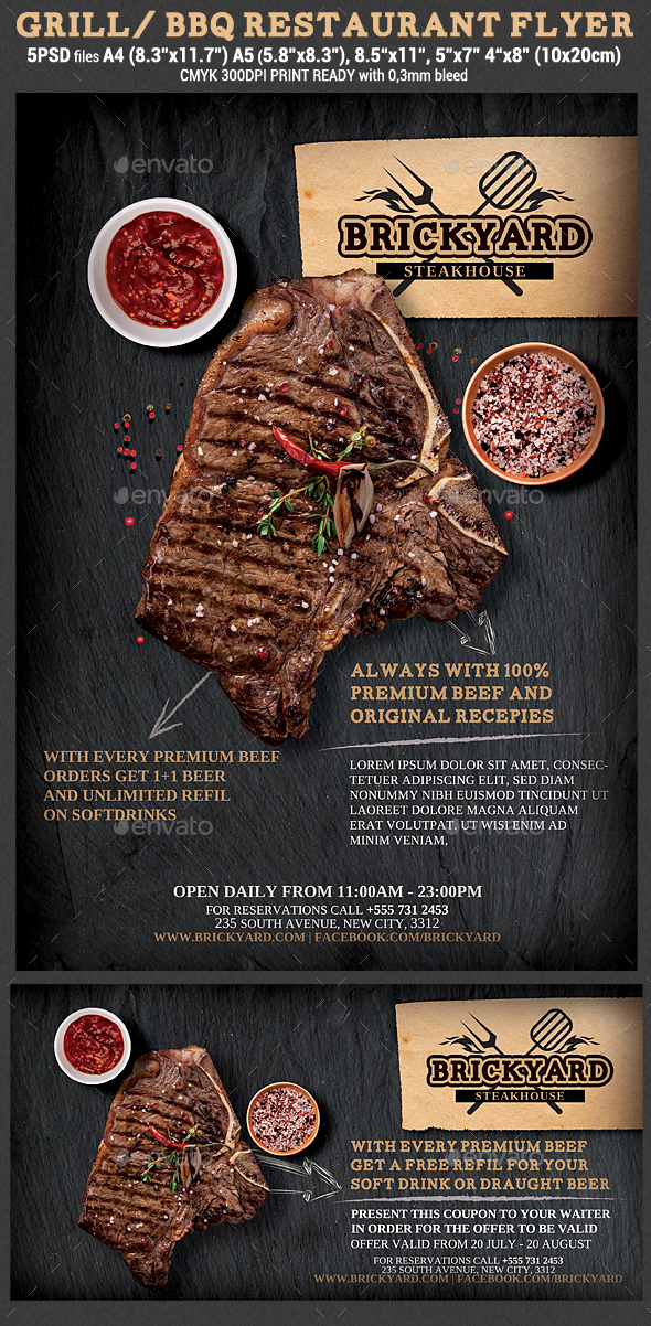 Grill/steak Restaurant Flyer Template