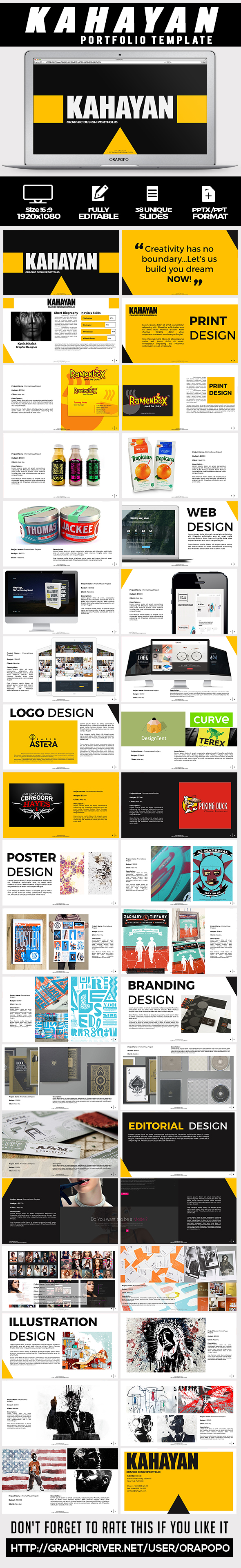 Kahayan ~ Portfolio Template - Creative PowerPoint Templates