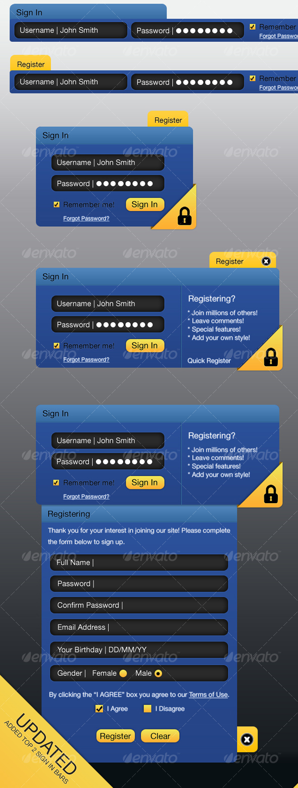 Drop Down Featured Login/Signup Designs - Forms Web Elements