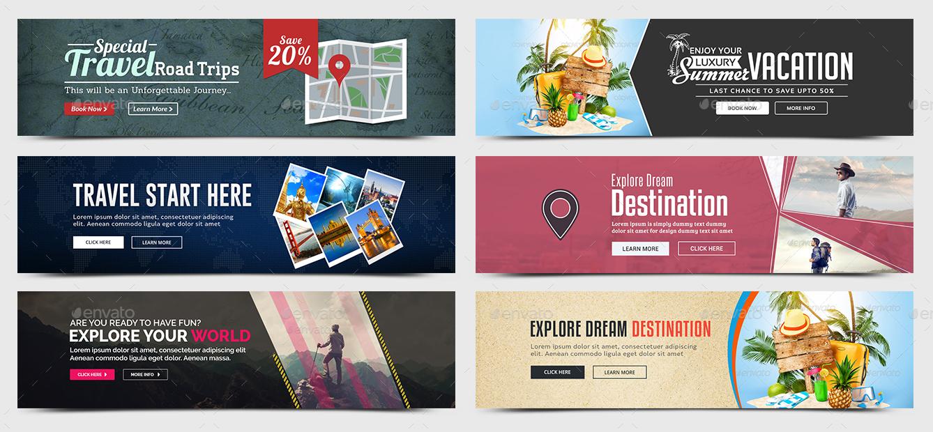 Travel Sliders Bundle - 28 Designs by Hyov | GraphicRiver