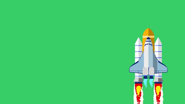 Animation of Flat Style Rocket