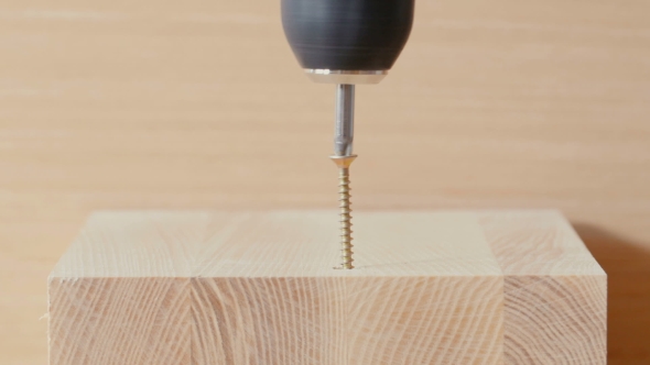Screw Being Screwed Into a Piece Of Wood