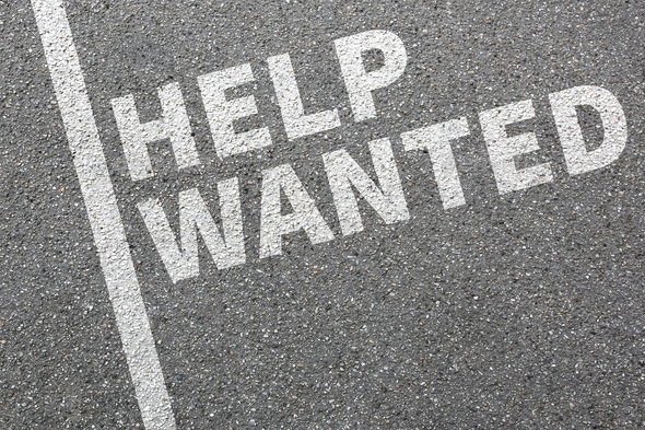 Help wanted jobs, job advertisement working recruitment employees business concept