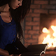 Girl Read a Book by the Fireplace Girl Read a Book by the Fireplace - VideoHive Item for Sale