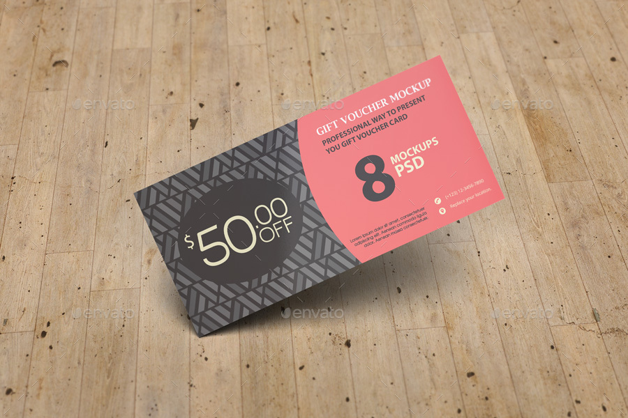 Gift Voucher Mockup by BaGeRa | GraphicRiver
