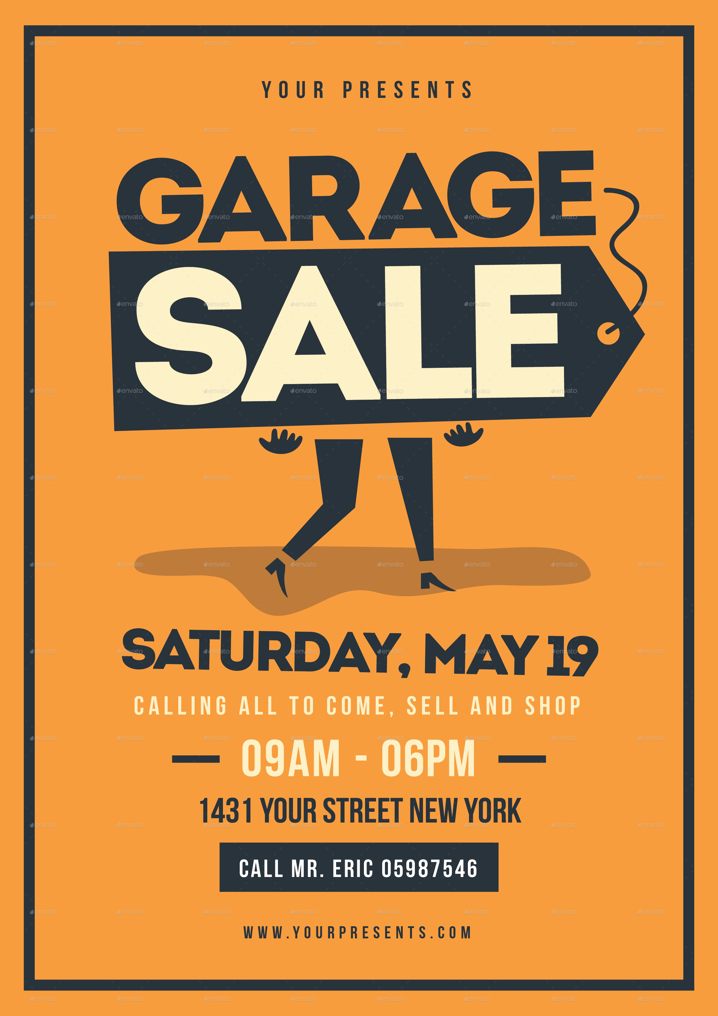 Retro Garage Sale Flyer by lilynthesweetpea  GraphicRiver In Garage Sale Flyer Template