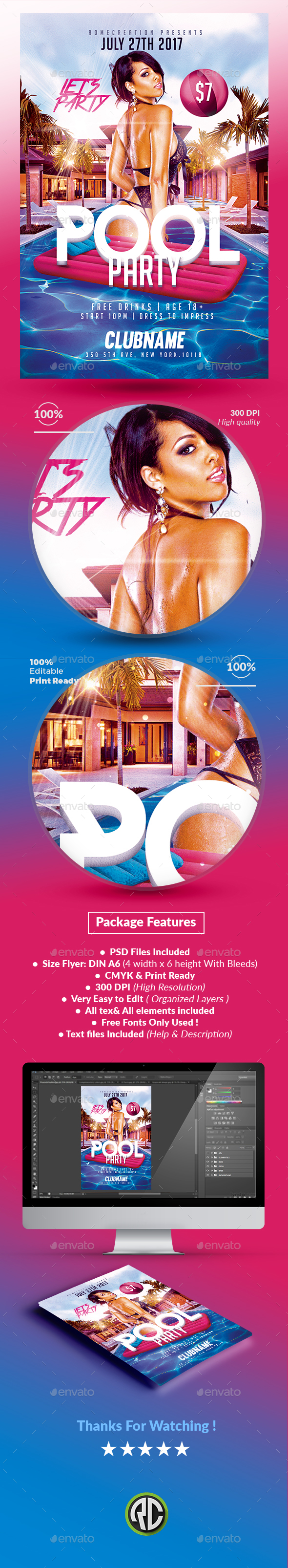 summer pool party psd flyer template by romecreation graphicriver pool party flyer psd free download