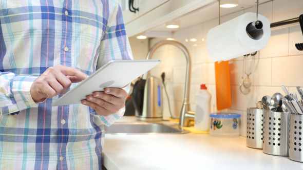Using Tablet in Kitchen alt