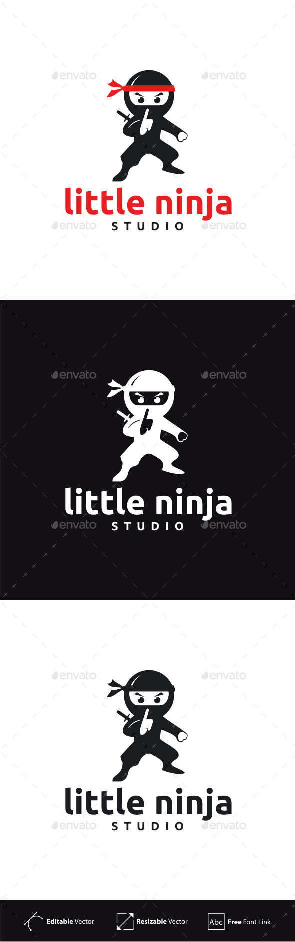 Little Ninja Logo - Humans Logo Templates