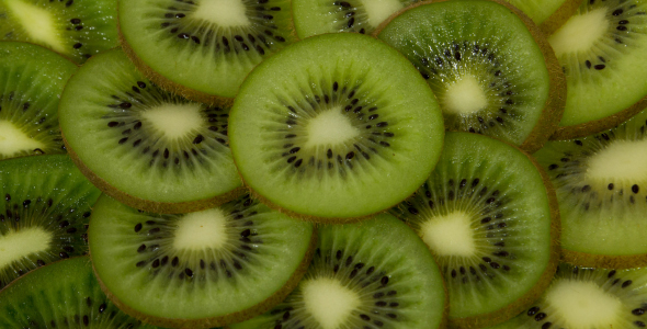 Fresh Kiwi Slices Rotating