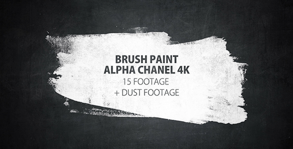 16 Paint Brush Stroke Transitions Reveal Pack Matte/ Oil Art Dust Ink Grunge Texture/ Chalk Board