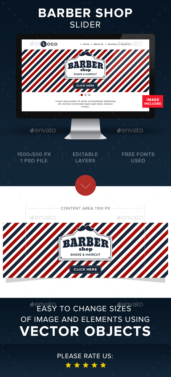 Barber Shop Slider - Sliders & Features Web Elements