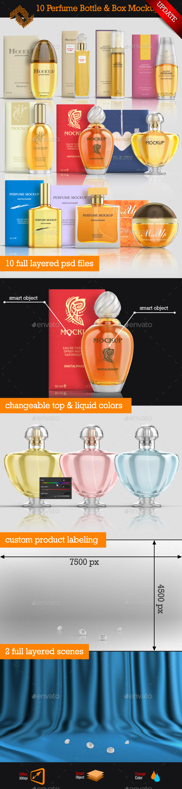 Download 10 Basic Perfume Bottles Boxes Mockup By Fusionhorn Graphicriver